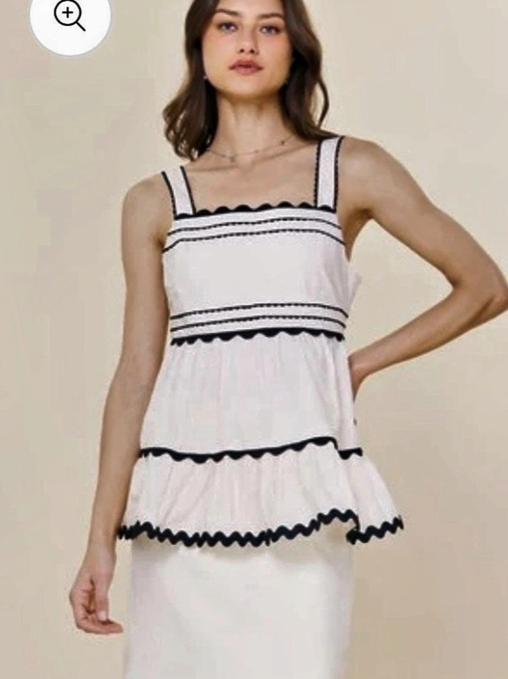 White Tiered Camisole Top Like New